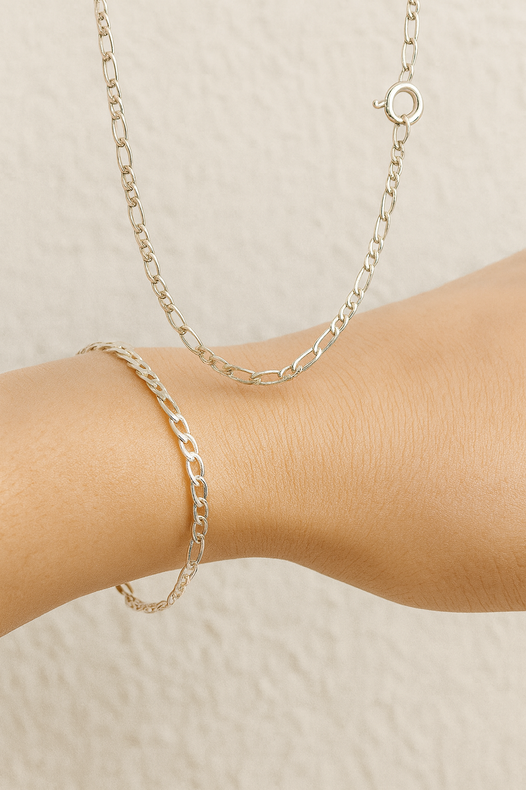 conjunto fígaro corrente + pulseira 1,5mm conjunto fígaro corrente + pulseira 1,5mm