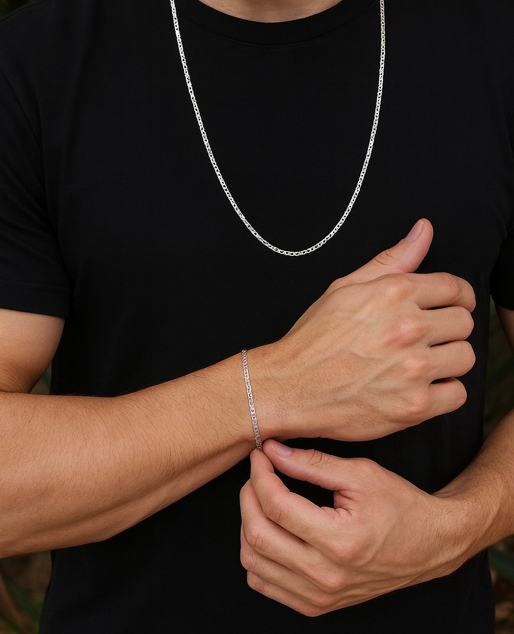 5b1d3a6b-3f15-4511-9e49-2a3e6764f44e conjunto fígaro corrente + pulseira 1,5mm