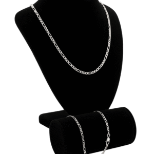 conjunto fígaro corrente + pulseira 2mm