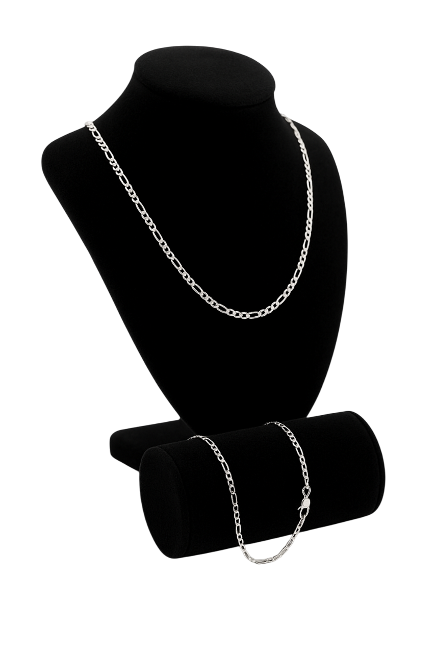 conjunto fígaro corrente + pulseira 2mm conjunto fígaro corrente + pulseira 2mm
